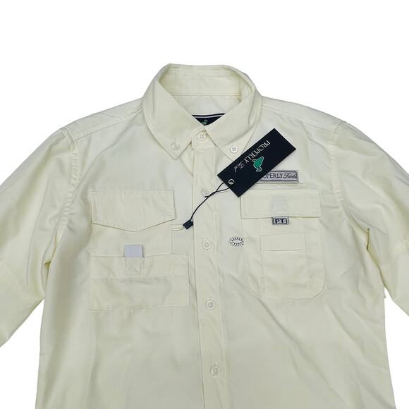 NWT Properly Tied Size 6 Pale Yellow Performance Fishing Shirt - Picture 2 of 5
